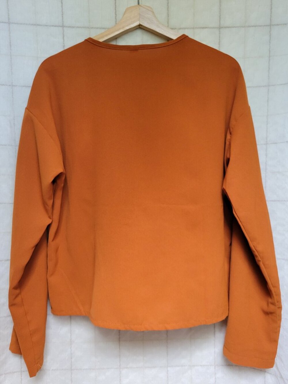 Rust Orange V-Neck Button-Front Blouse - Picture 3 of 7